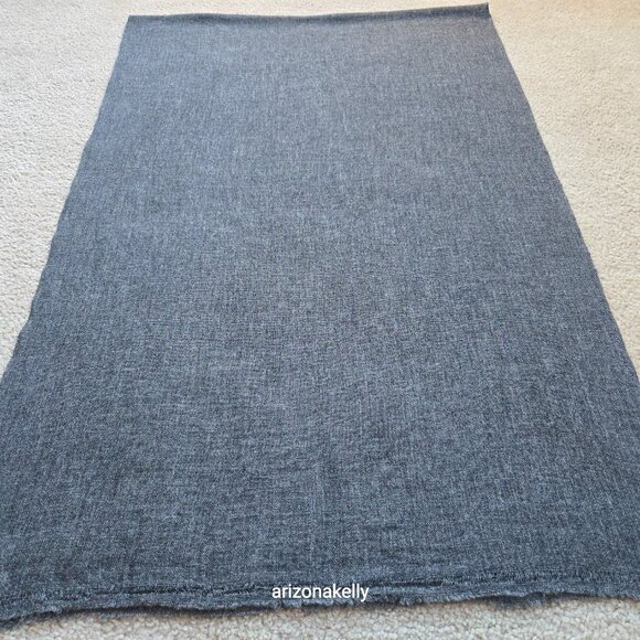 NWT Cashmere Scarf Woven Graphite Dark Grey Nepal - Picture 8 of 12
